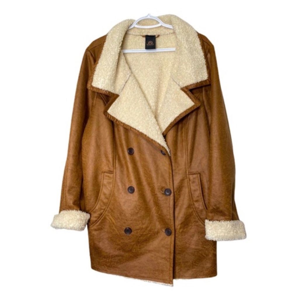 Love & Legend Faux Distressed Suede 3/4 Length Coat 3X (22-24)